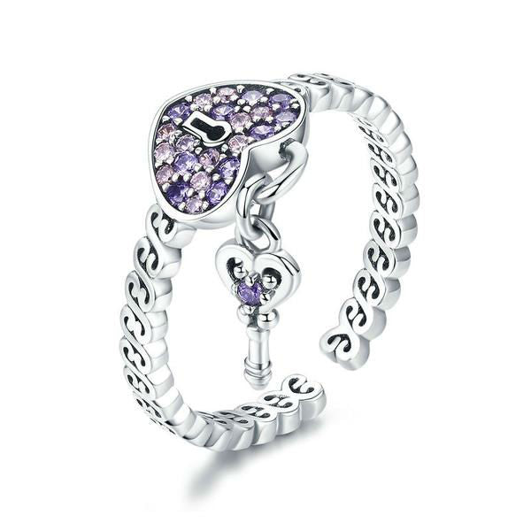Love Heart Key Purple